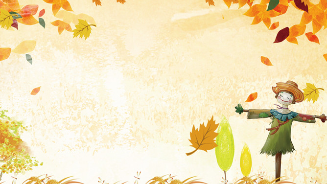 Autumn cute scarecrow slideshow background picture 
