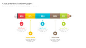 Creative colored pencil timeline PPT material