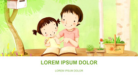 Parent-child reading parent-child education PPT template