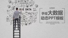 Internet network big data PPT template
