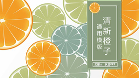 Fresh fruit orange slice lemon slice PPT template