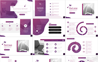 Free Purple Business Report PowerPoint Templates in 2022 