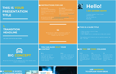 Blue & Yellow Corporate Free PowerPoint Template